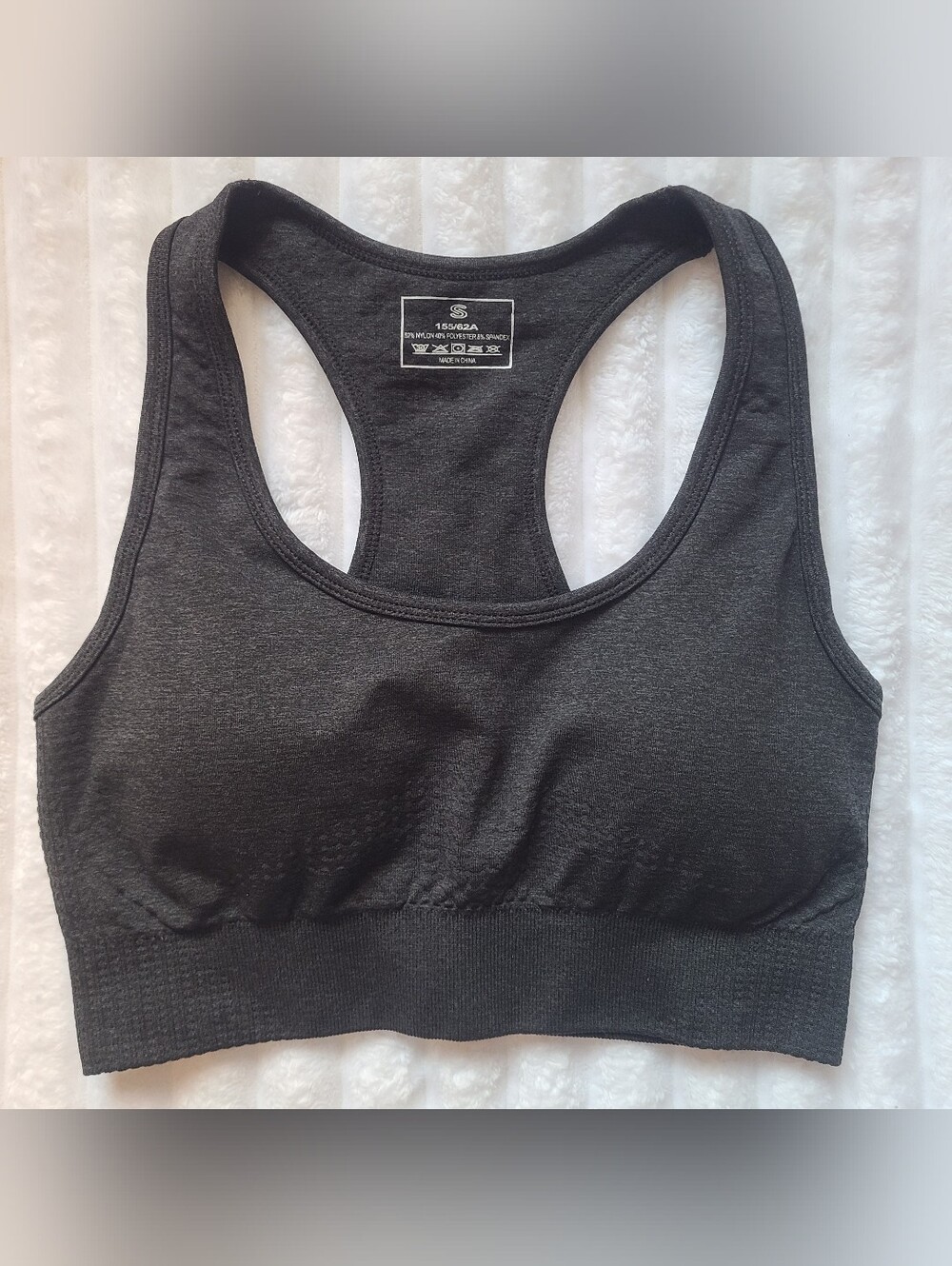 Dark Grey Sports Bra Padded Size Small